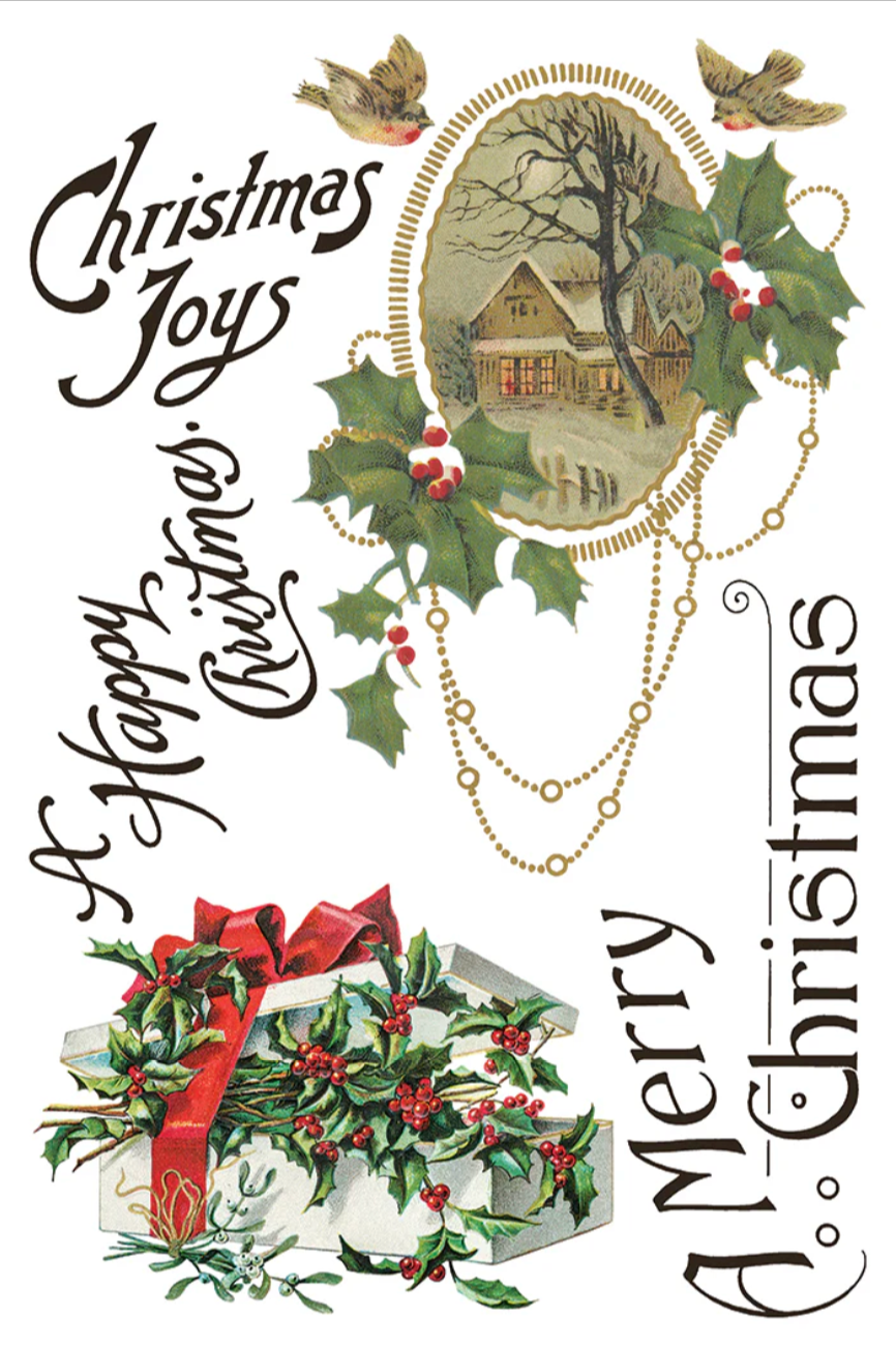 Christmas Joy IOD Transfer 8x12 Pad by Iron Orchid Designs