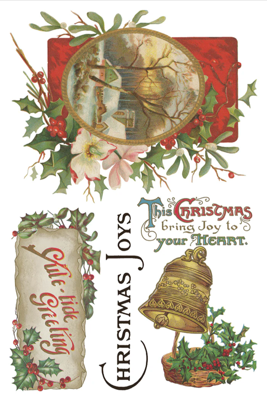 Christmas Joy IOD Transfer 8x12 Pad by Iron Orchid Designs