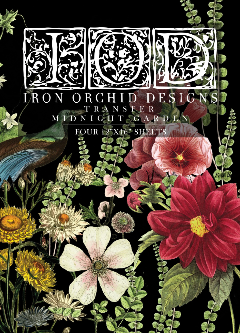 Midnight Garden IOD Transfer 12x16 Pad by Iron Orchid Designs