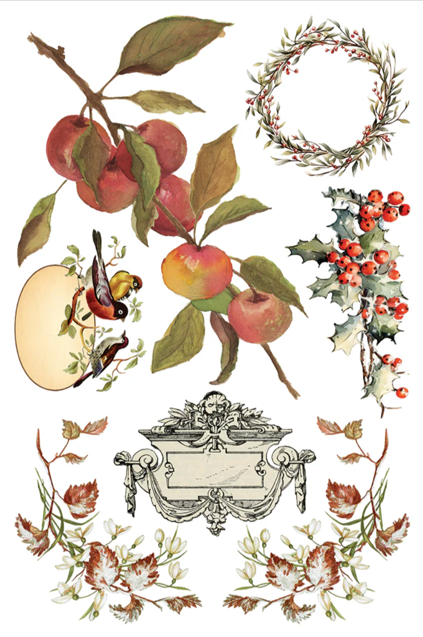 Santa's Hollow IOD Transfer 8x12 Pad by Iron Orchid Designs