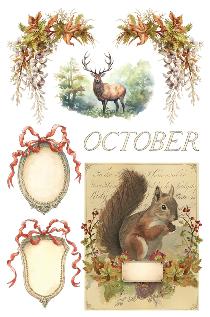 Santa's Hollow IOD Transfer 8x12 Pad by Iron Orchid Designs