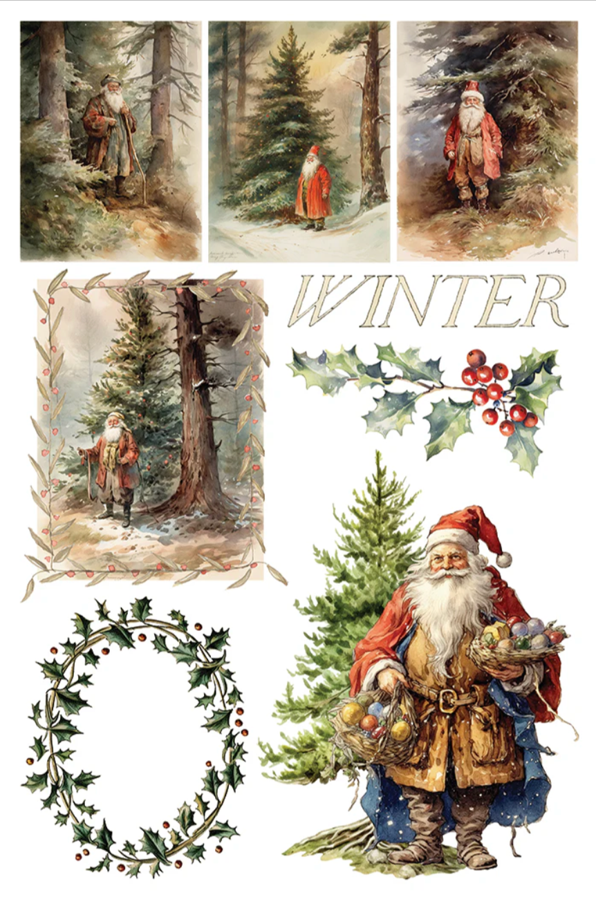 Santa's Hollow IOD Transfer 8x12 Pad by Iron Orchid Designs