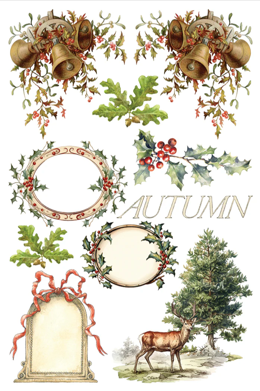 Santa's Hollow IOD Transfer 8x12 Pad by Iron Orchid Designs