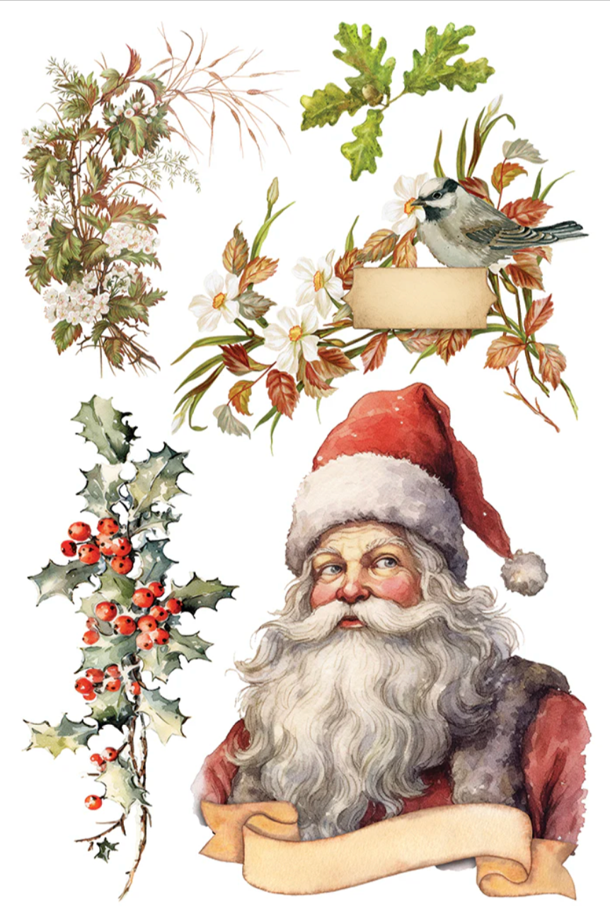 Santa's Hollow IOD Transfer 8x12 Pad by Iron Orchid Designs