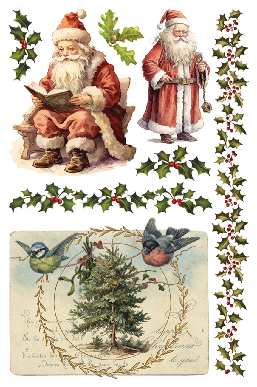 Santa's Hollow IOD Transfer 8x12 Pad by Iron Orchid Designs