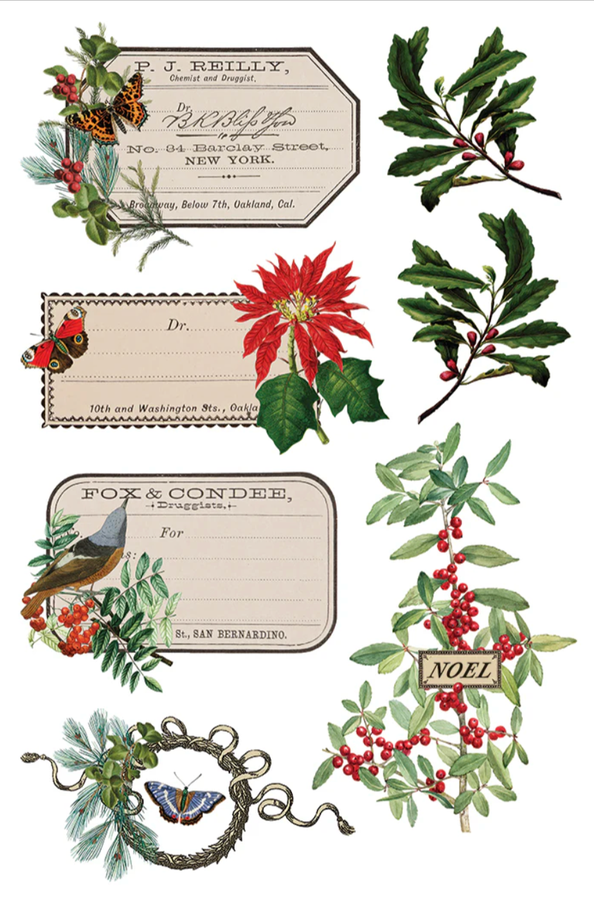 Winter Botanist IOD Transfer 8x12 Pad by Iron Orchid Designs