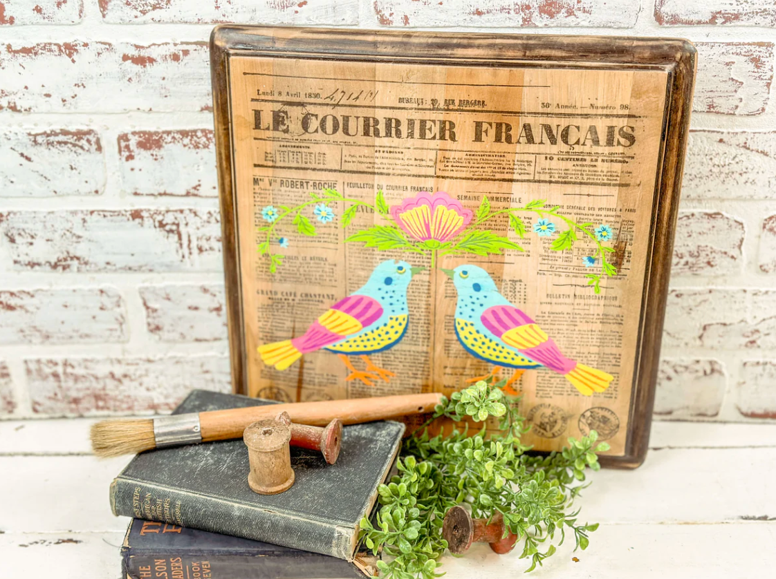 Le Courrier 12x12 IOD Decor Stamp by Iron Orchid Designs (Retired!)