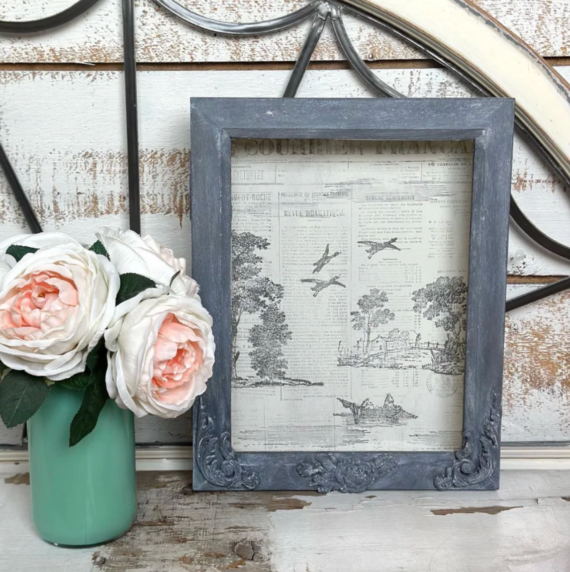 Le Courrier 12x12 IOD Decor Stamp by Iron Orchid Designs (Retired!)