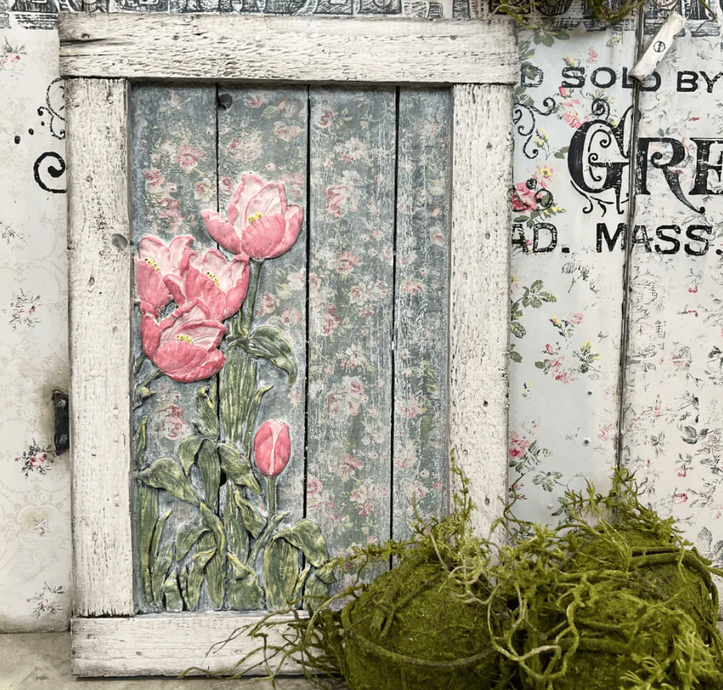 Ditsy Blooms IOD Paint Inlay 12x16 Pad by Iron Orchid Designs