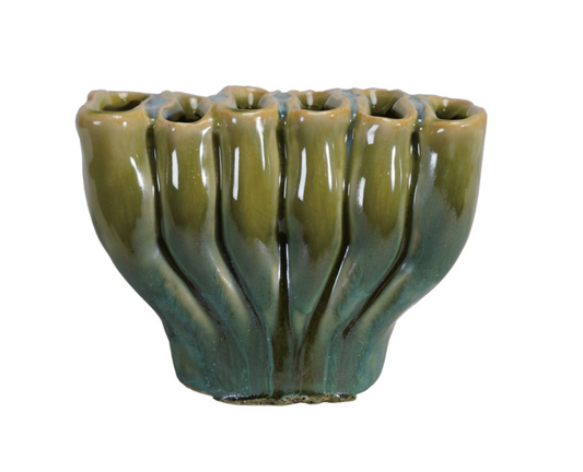 Stoneware Sculptural Vase w/ 6 Sections