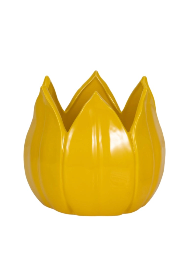 Yellow Petal Stoneware Planters (2 Sizes)