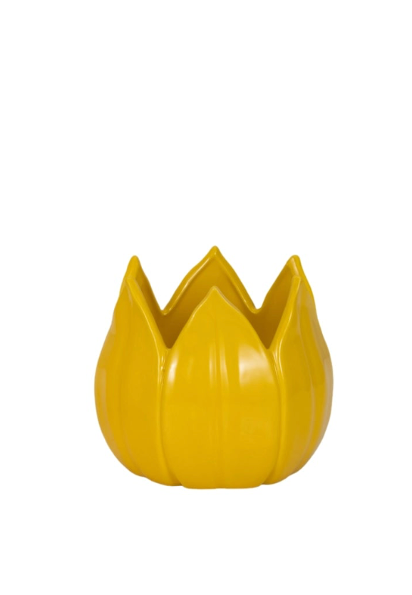 Yellow Petal Stoneware Planters (2 Sizes)