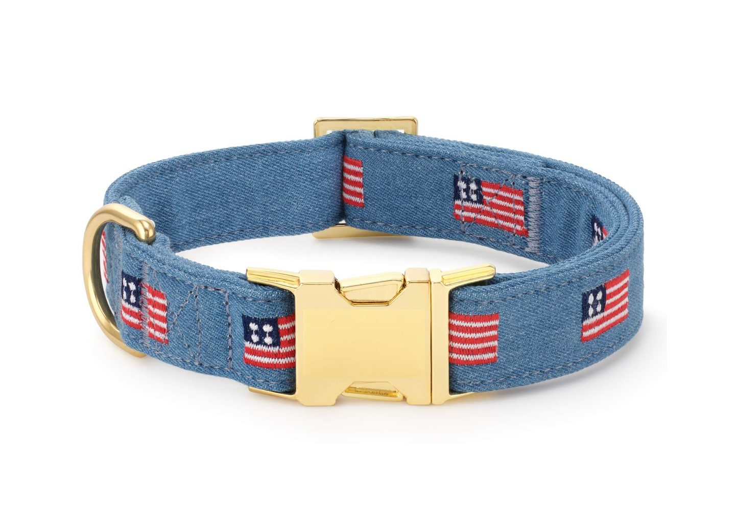 American Flag Embroidered Dog Collar by The Foggy Dog