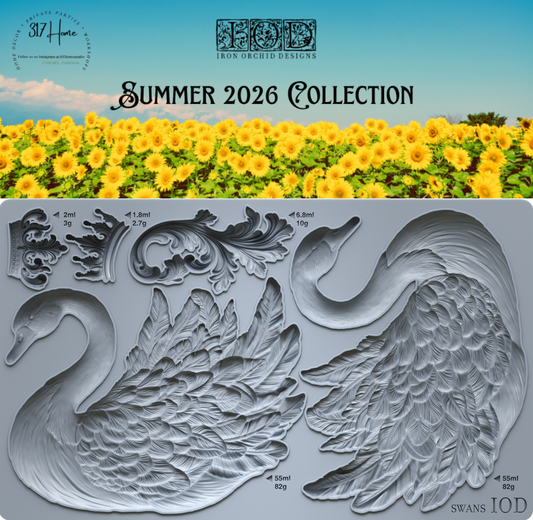 Swans 6x10 IOD Mould by Iron Orchid Designs - NEW!