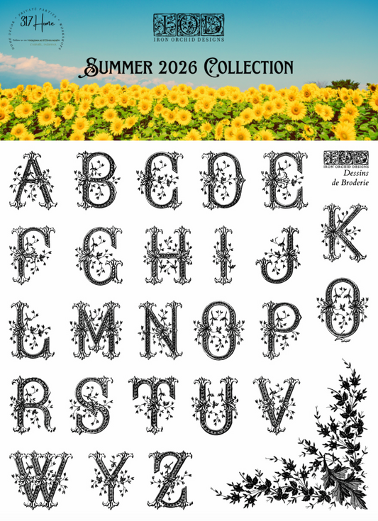 Dessins de Broderie Labels 6x6 IOD Decor Stamp by Iron Orchid Designs - NEW!