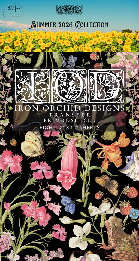 Primrose Isle IOD Transfer 8x12 Pad by Iron Orchid Designs - NEW!