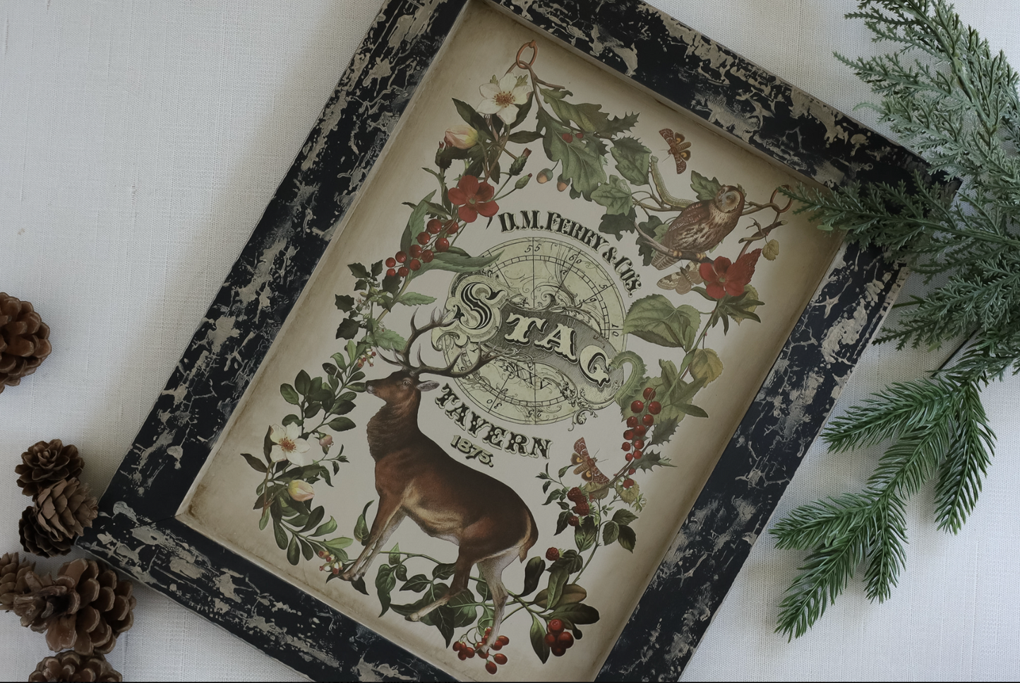 Stag Tavern IOD Transfer 8x12 Pad by Iron Orchid Designs (NEW!)