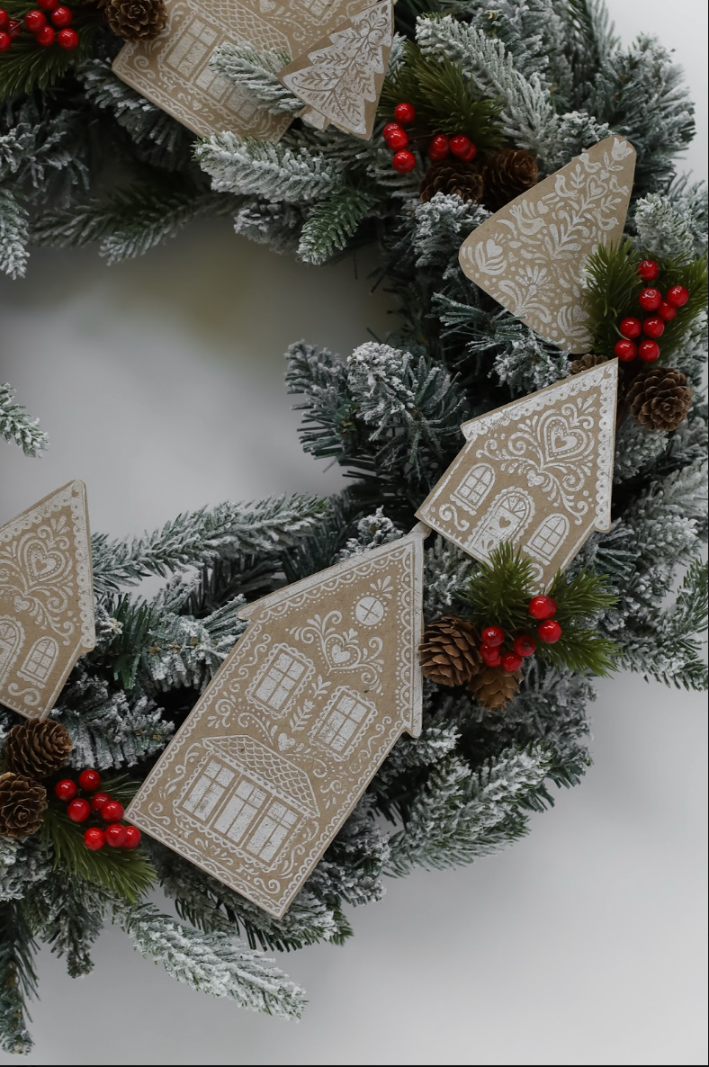 Gingerbread Lane 12x12 IOD Decor Stamp by Iron Orchid Designs (NEW!)