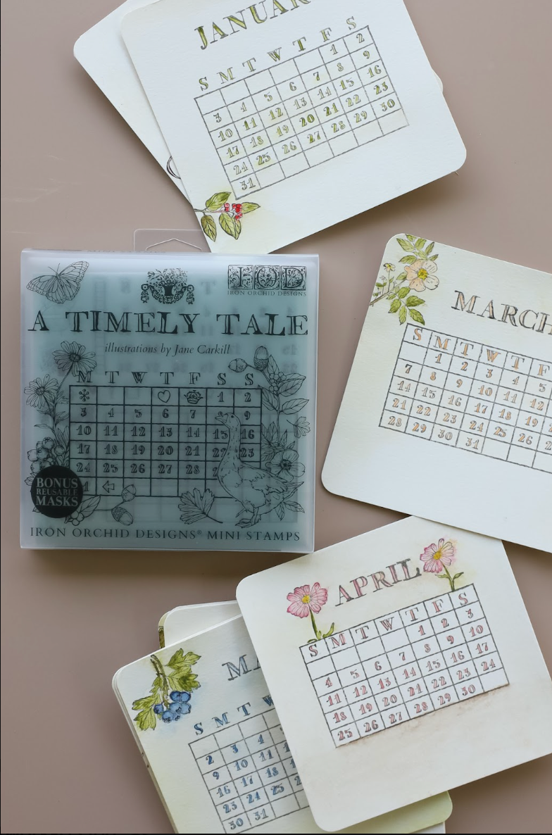 A Timely Tale 6x6 Decor Stamp Set by Iron Orchid Designs (NEW!)