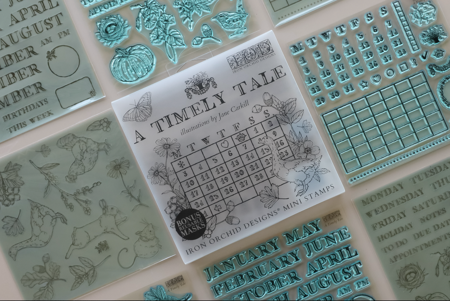 A Timely Tale 6x6 Decor Stamp Set by Iron Orchid Designs (NEW!)