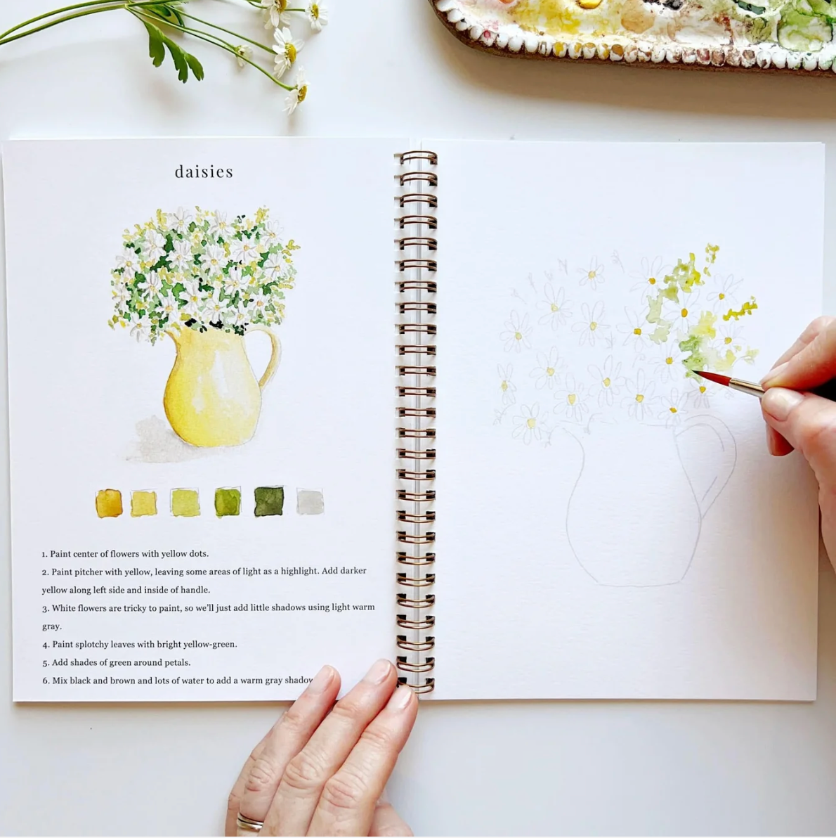 Flowers Watercolor Workbook by Emily Lex Studio