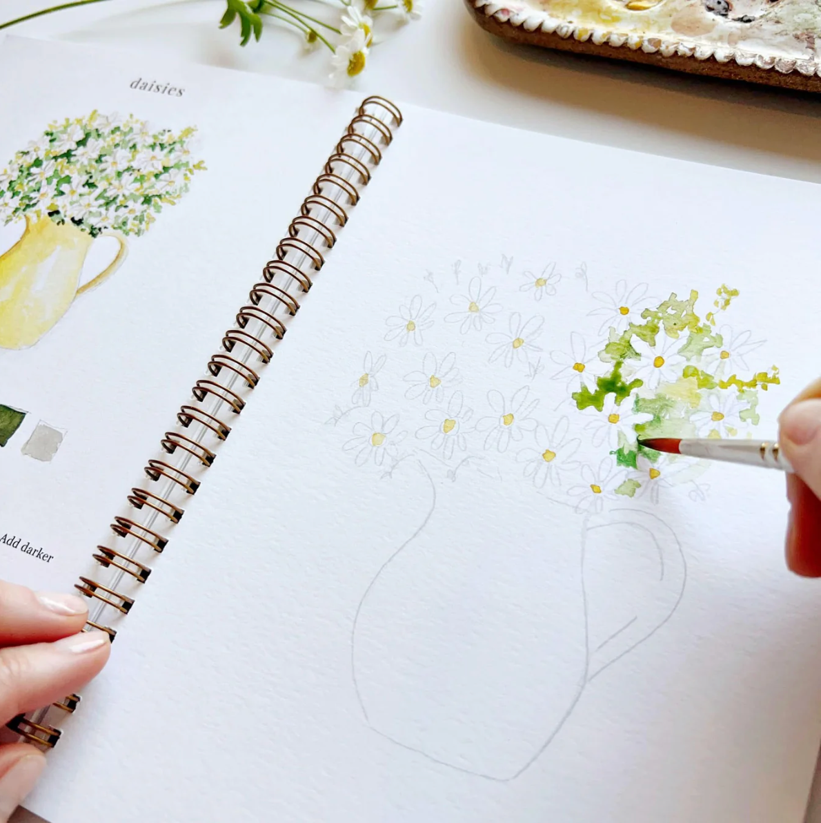 Flowers Watercolor Workbook by Emily Lex Studio