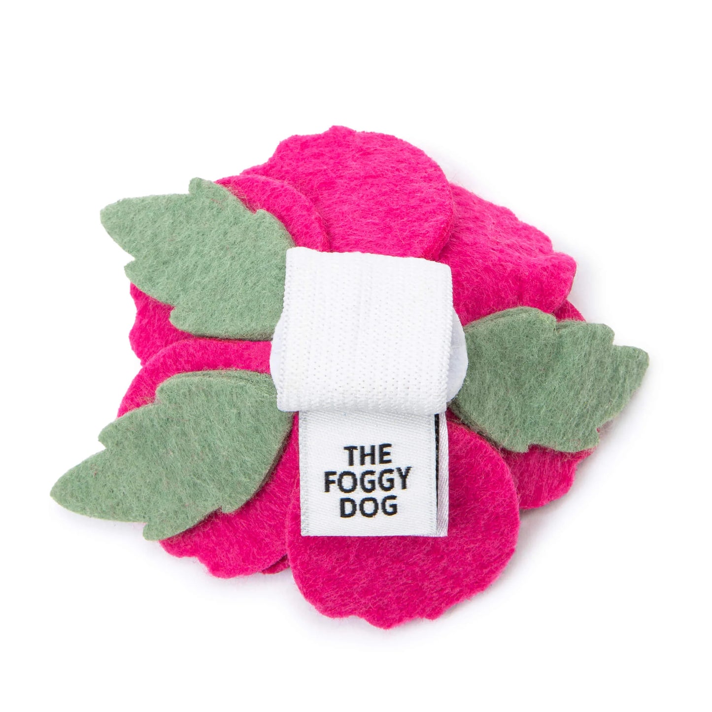 Hot Pink Peony Dog Collar Flower by The Foggy Dog