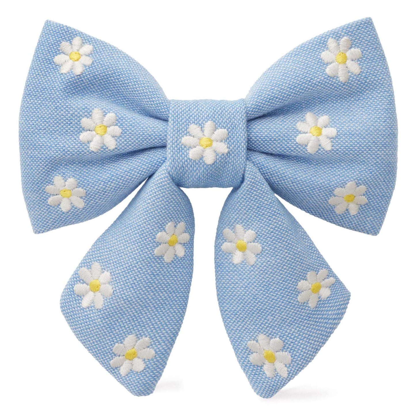Daisy Embroidered Lady Dog Bow by The Foggy Dog