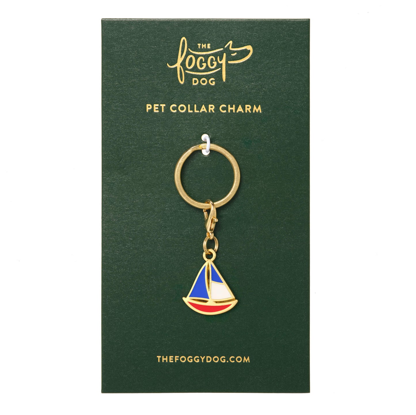 Sailboat Dog Collar Charm by The Foggy Dog