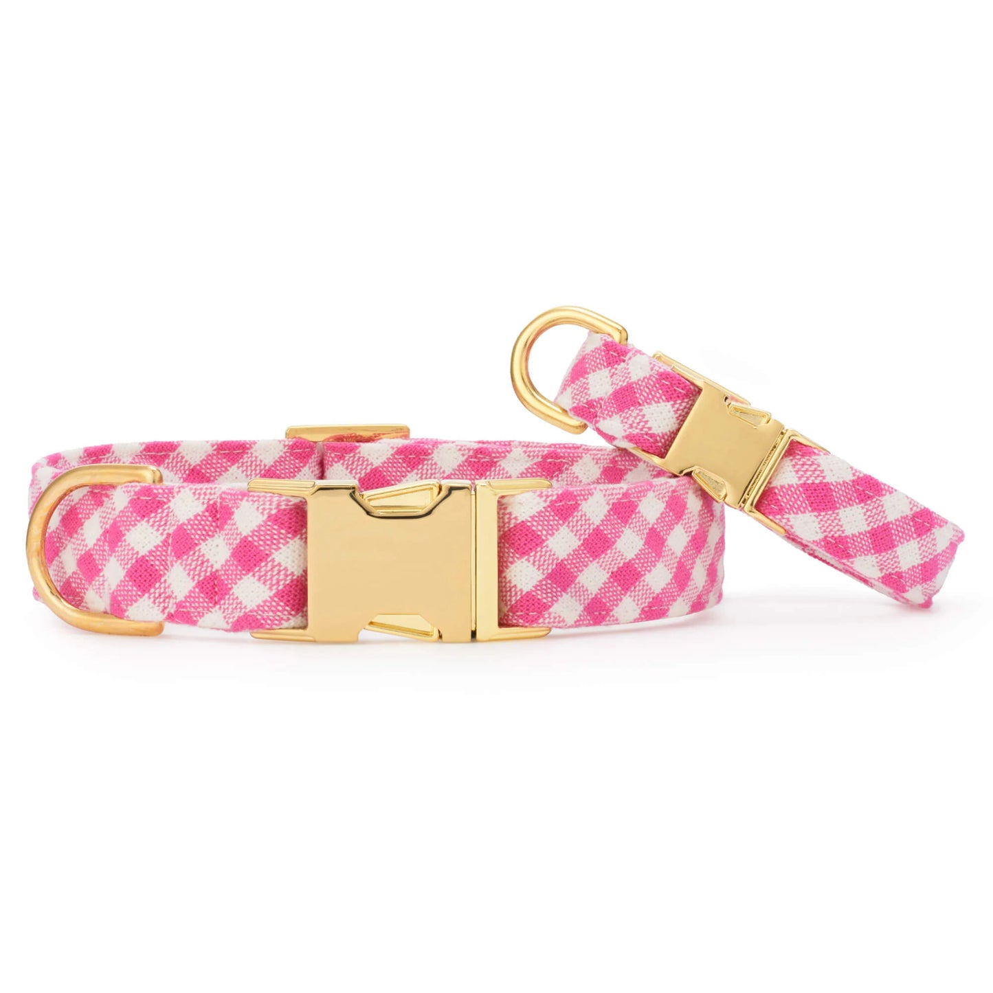 Hot Pink Gingham Dog Collar by The Foggy Dog