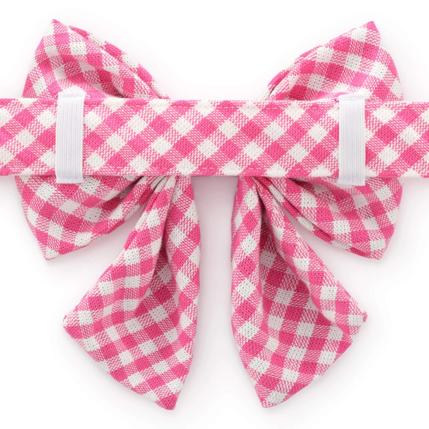 Hot Pink Gingham Lady Dog Bow by The Foggy Dog