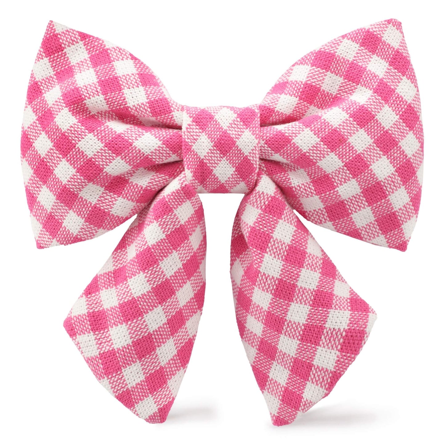 Hot Pink Gingham Lady Dog Bow by The Foggy Dog