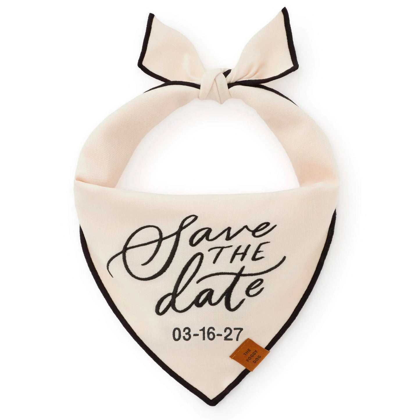 Save the Date Embroidered Dog Bandana by The Foggy Dog