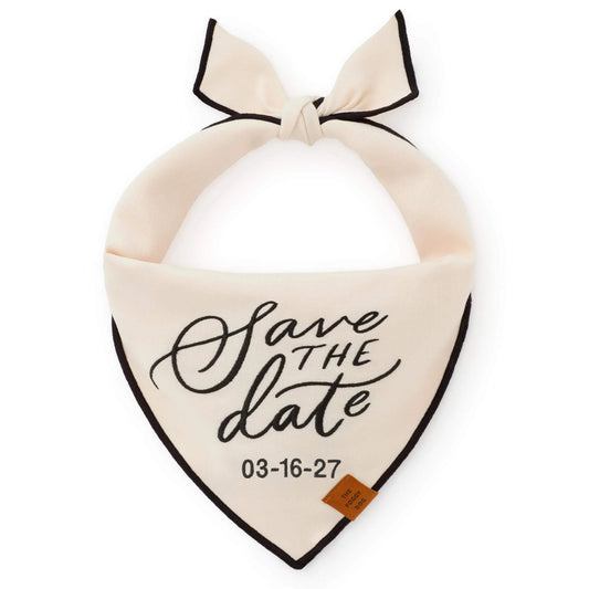Save the Date Embroidered Dog Bandana by The Foggy Dog
