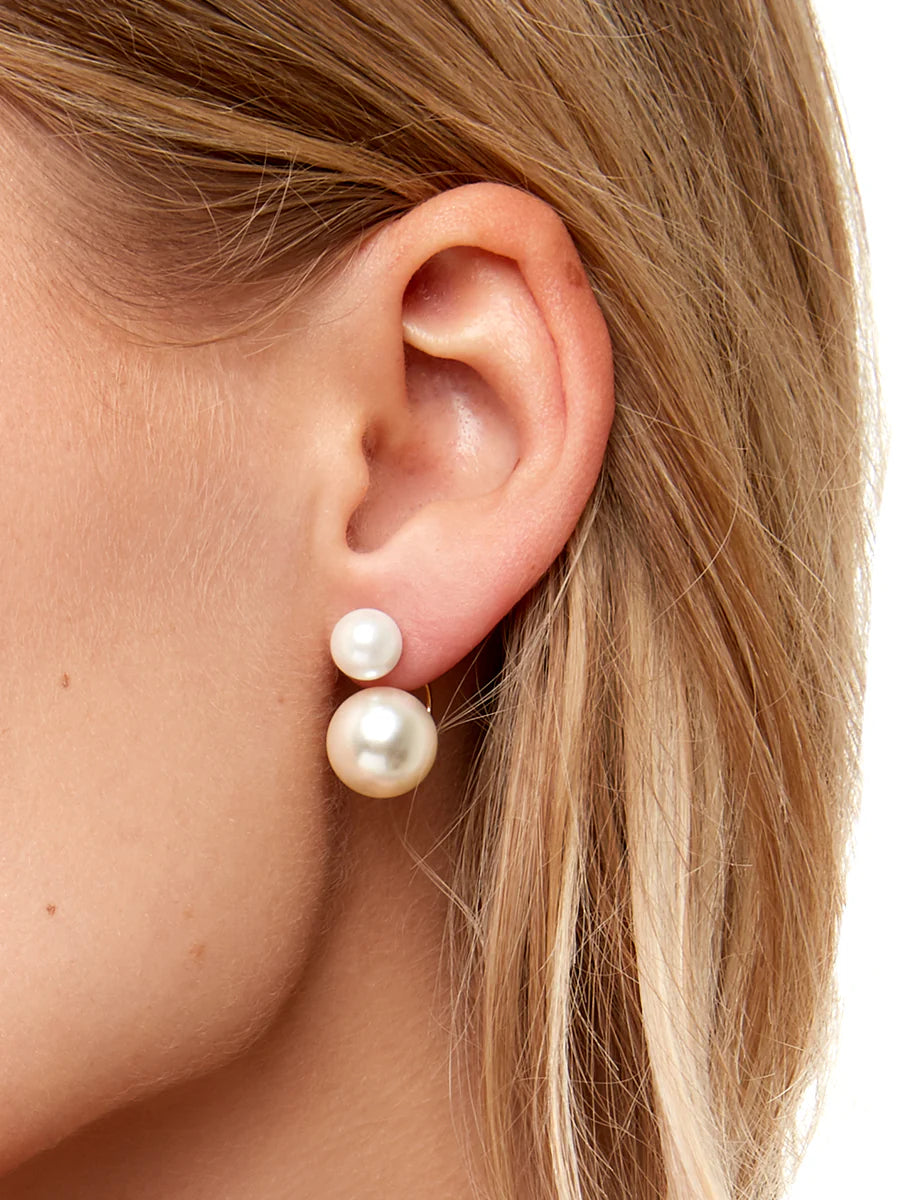 Pearl Ear Jacket Earring - Gold