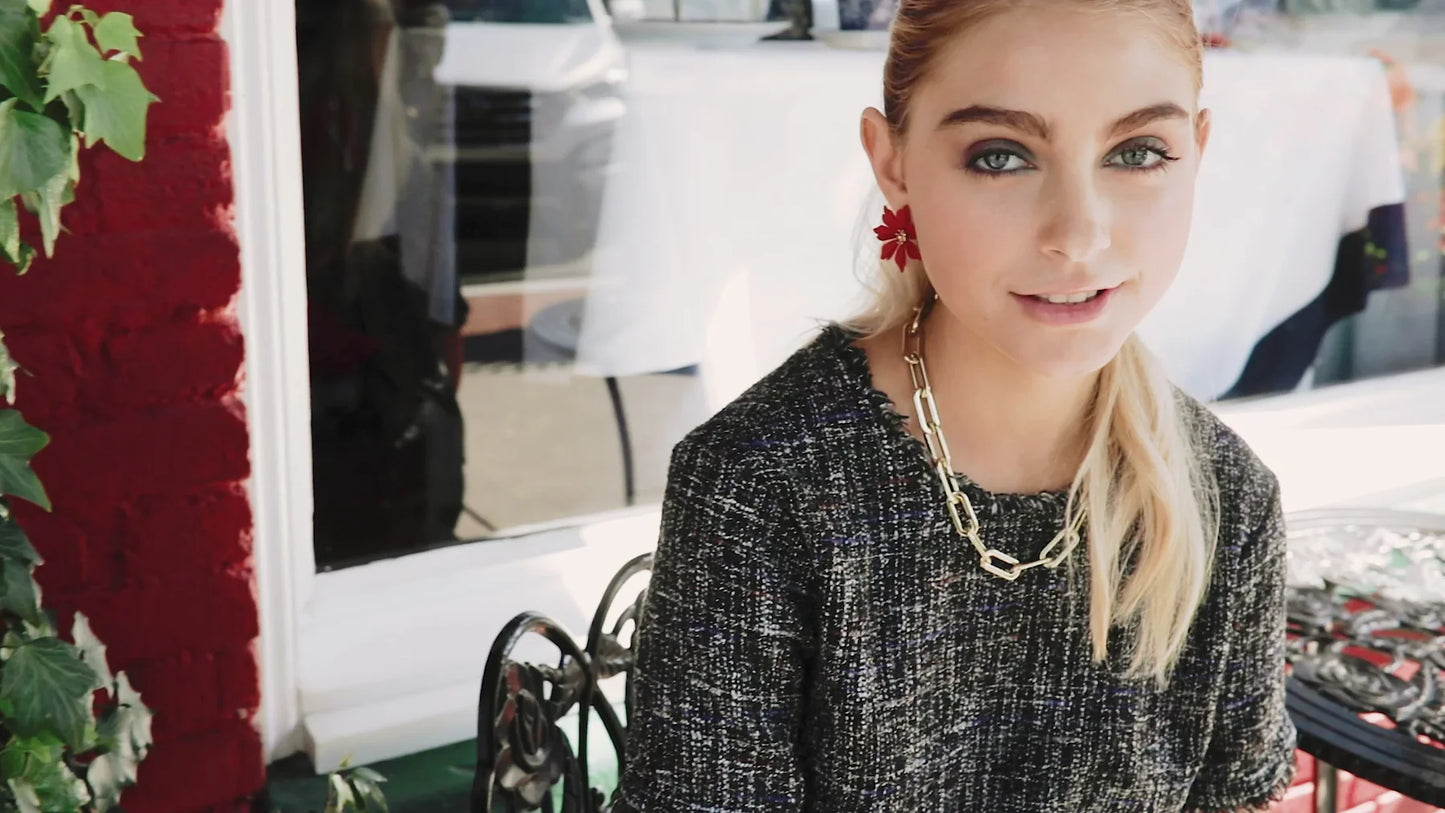Cable Link Collar Necklace - Gold