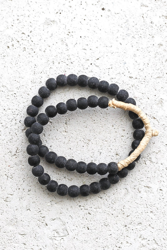 Black Frosted Glass Decorative Beads