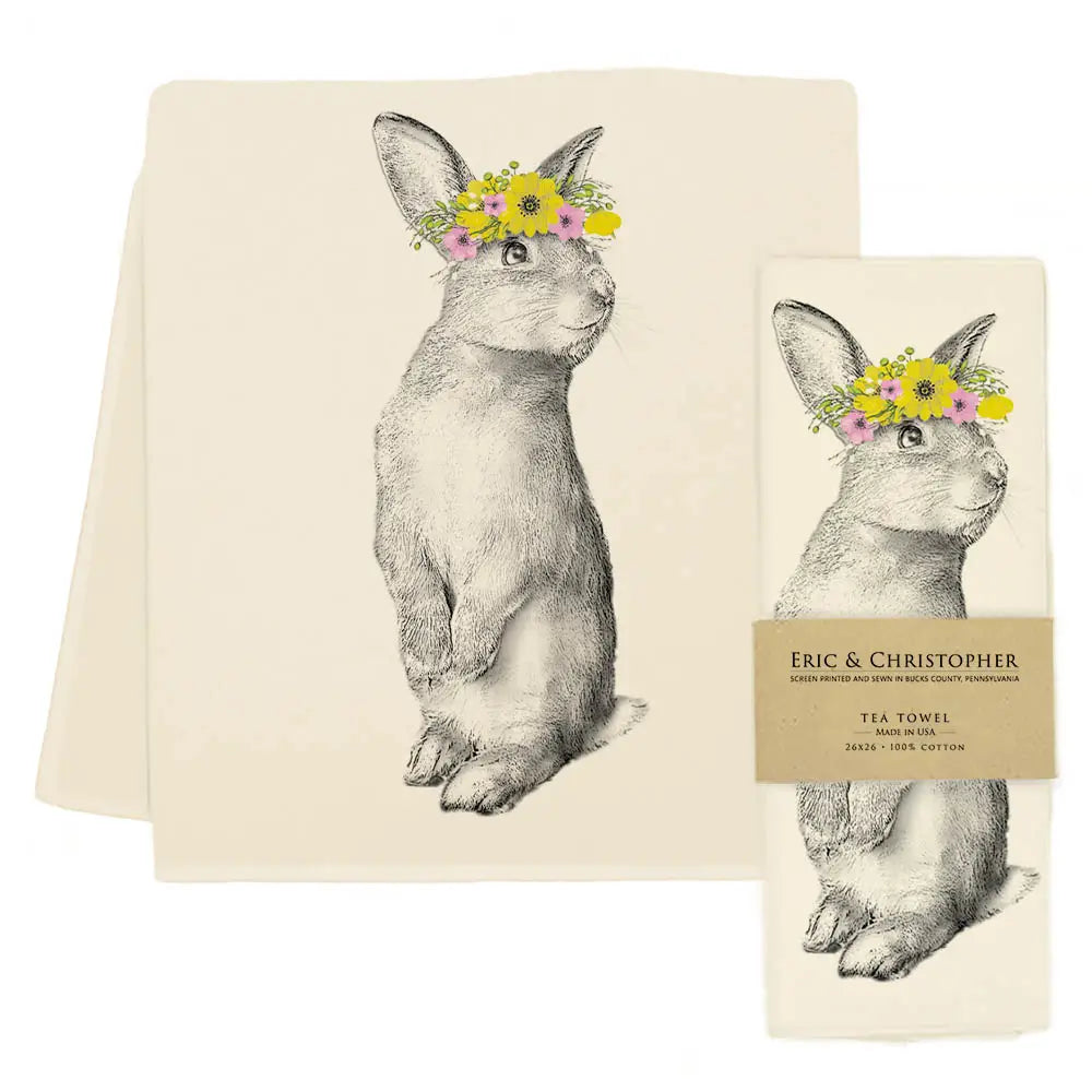 Peaches the Bunny Tea Towel