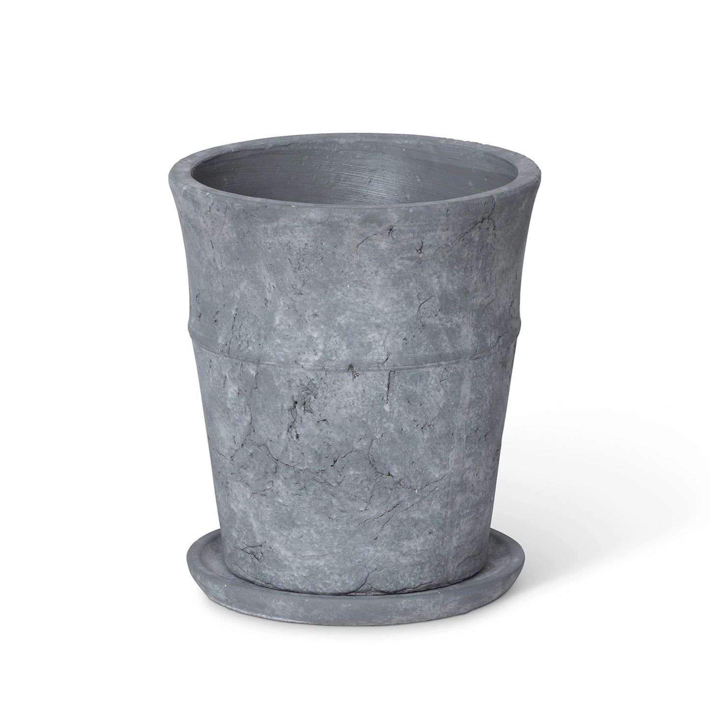 8.5" Meyer Cement Garden Pot w/ Tray