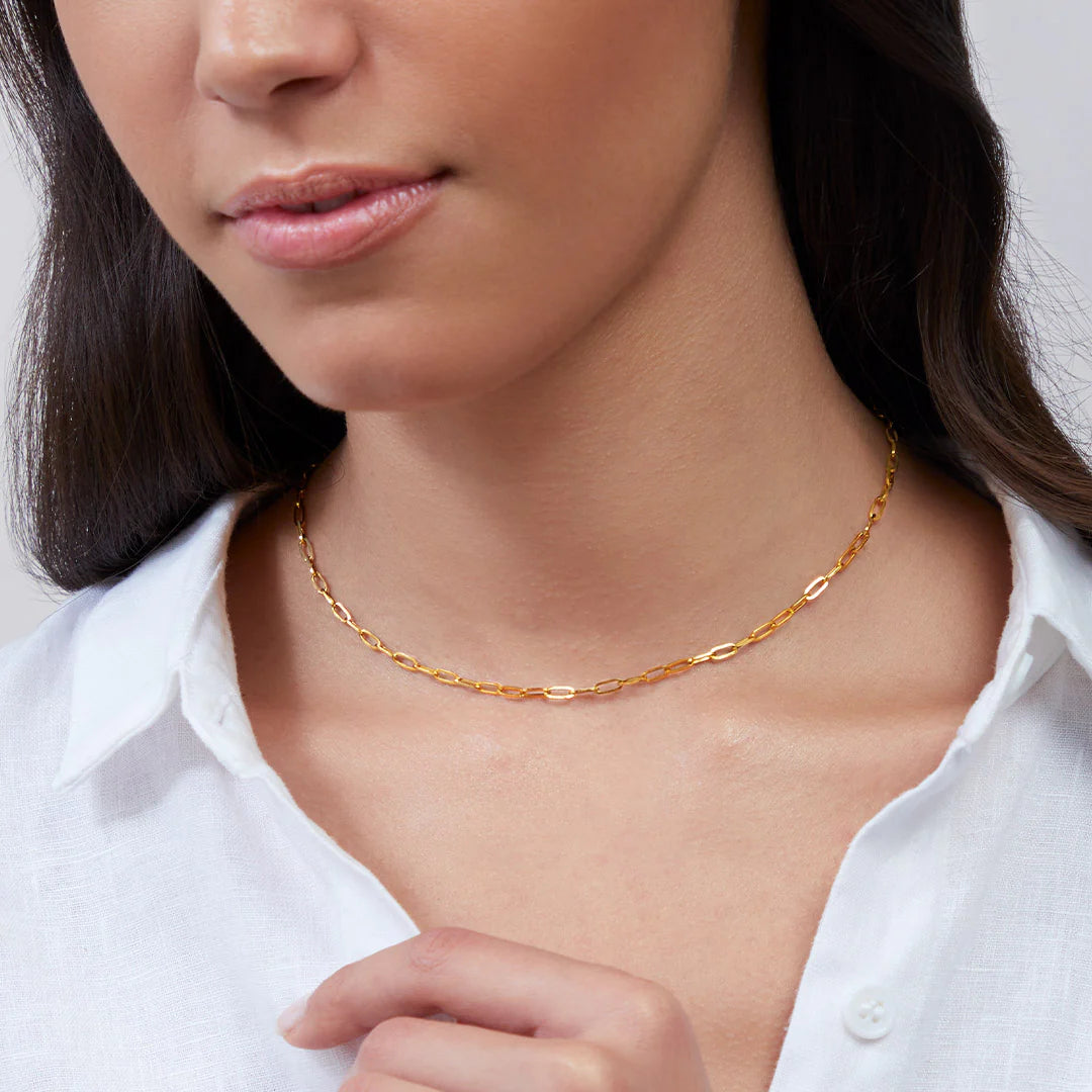 Thin Paperclip Necklace (2 Colors)