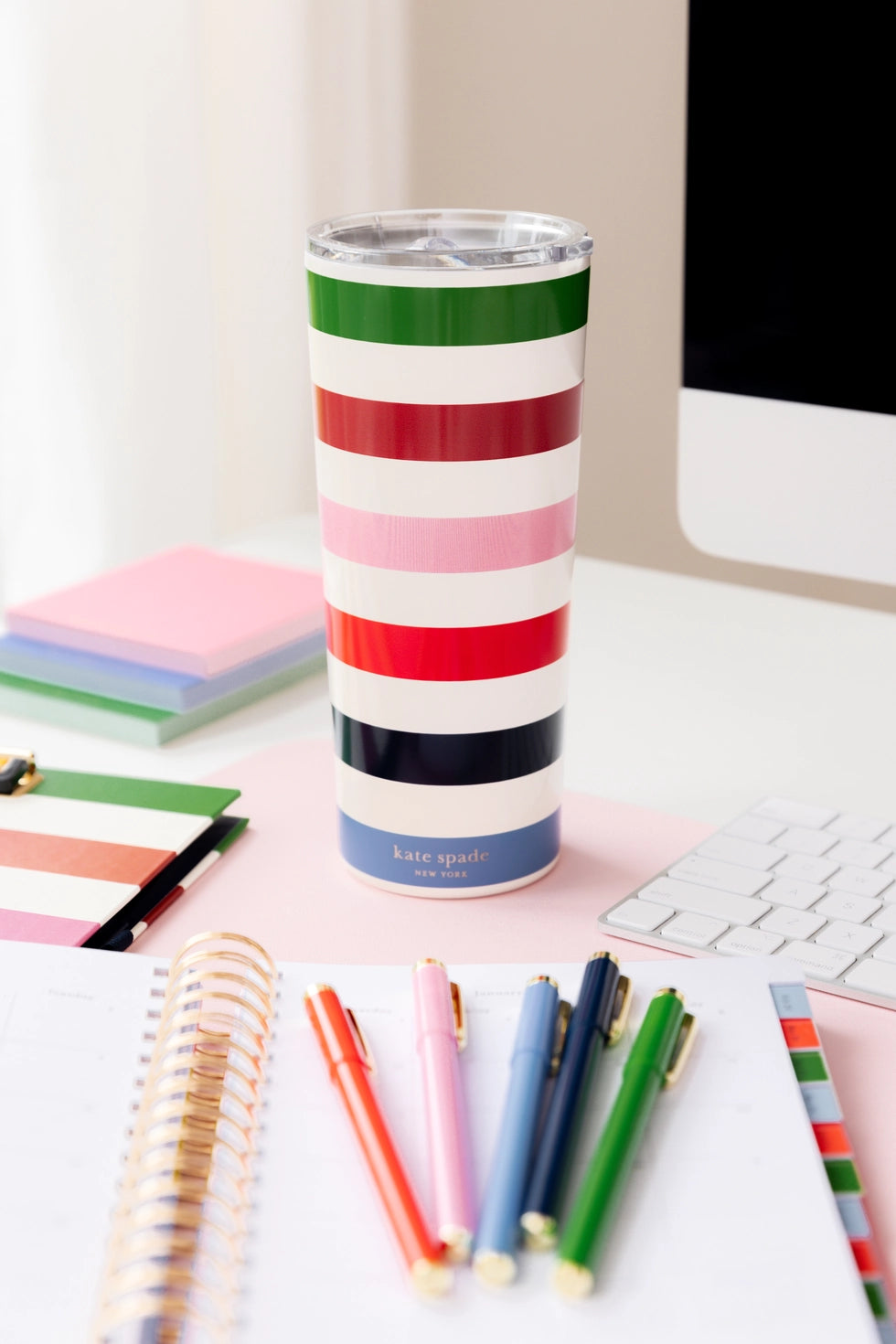 Kate Spade New York Adventure Stripe Stainless Steel Tumbler