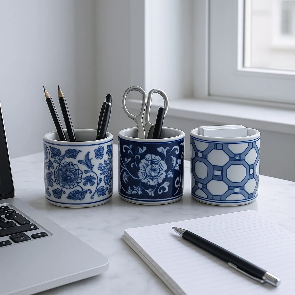 Ceramic Chinoiserie Pencil Cup (3 Styles)