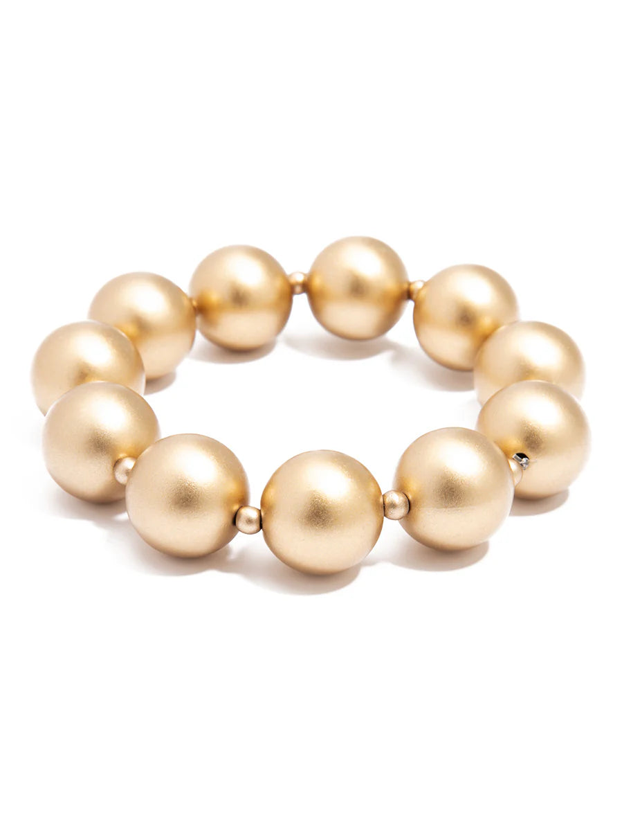 Chunky Matte Stretch Bracelet - Gold