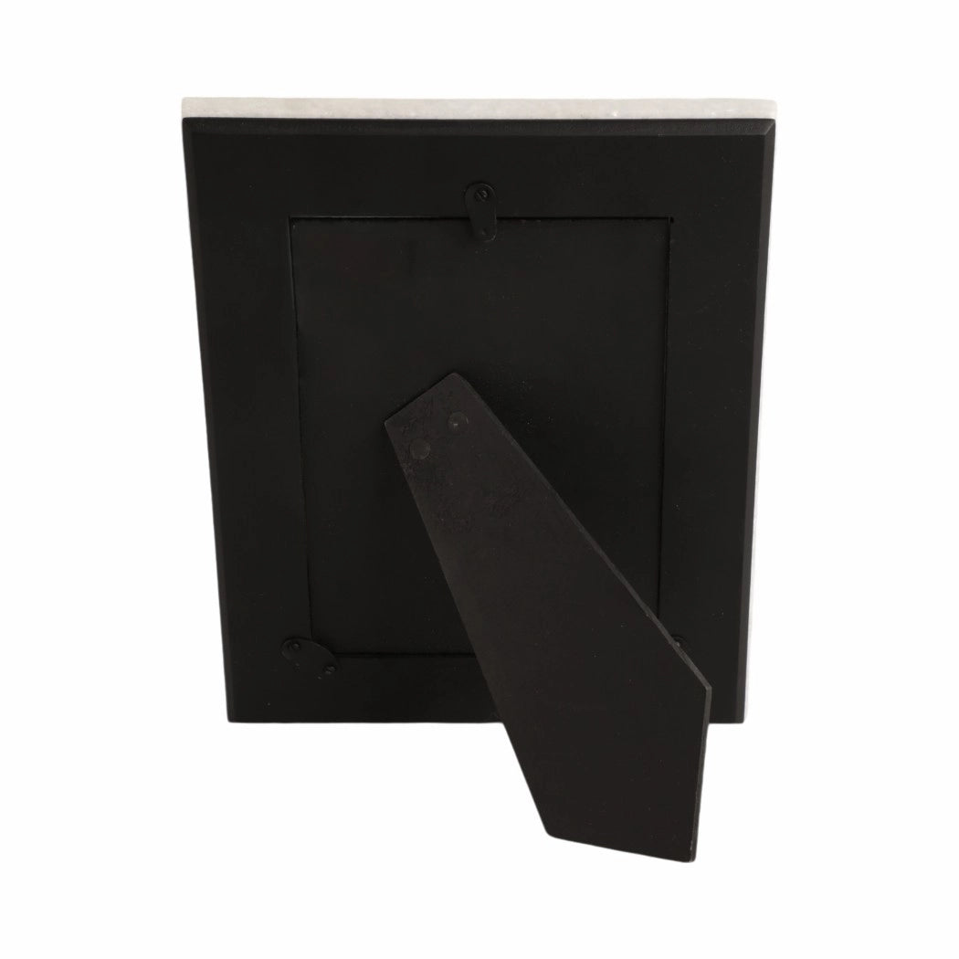Modern White Marble Photo Frame w/ Beveled Edges