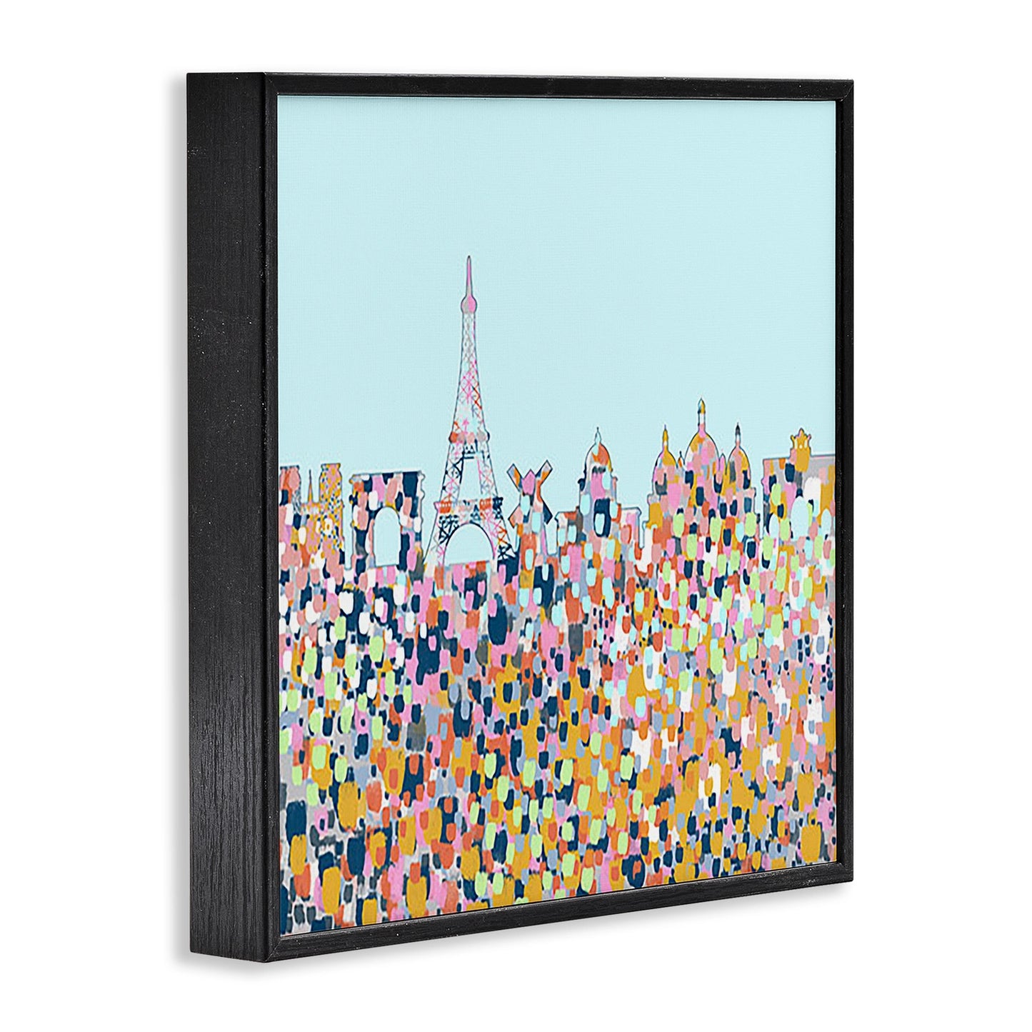 Abstract Paris City View Framed Wall Art 24x24"