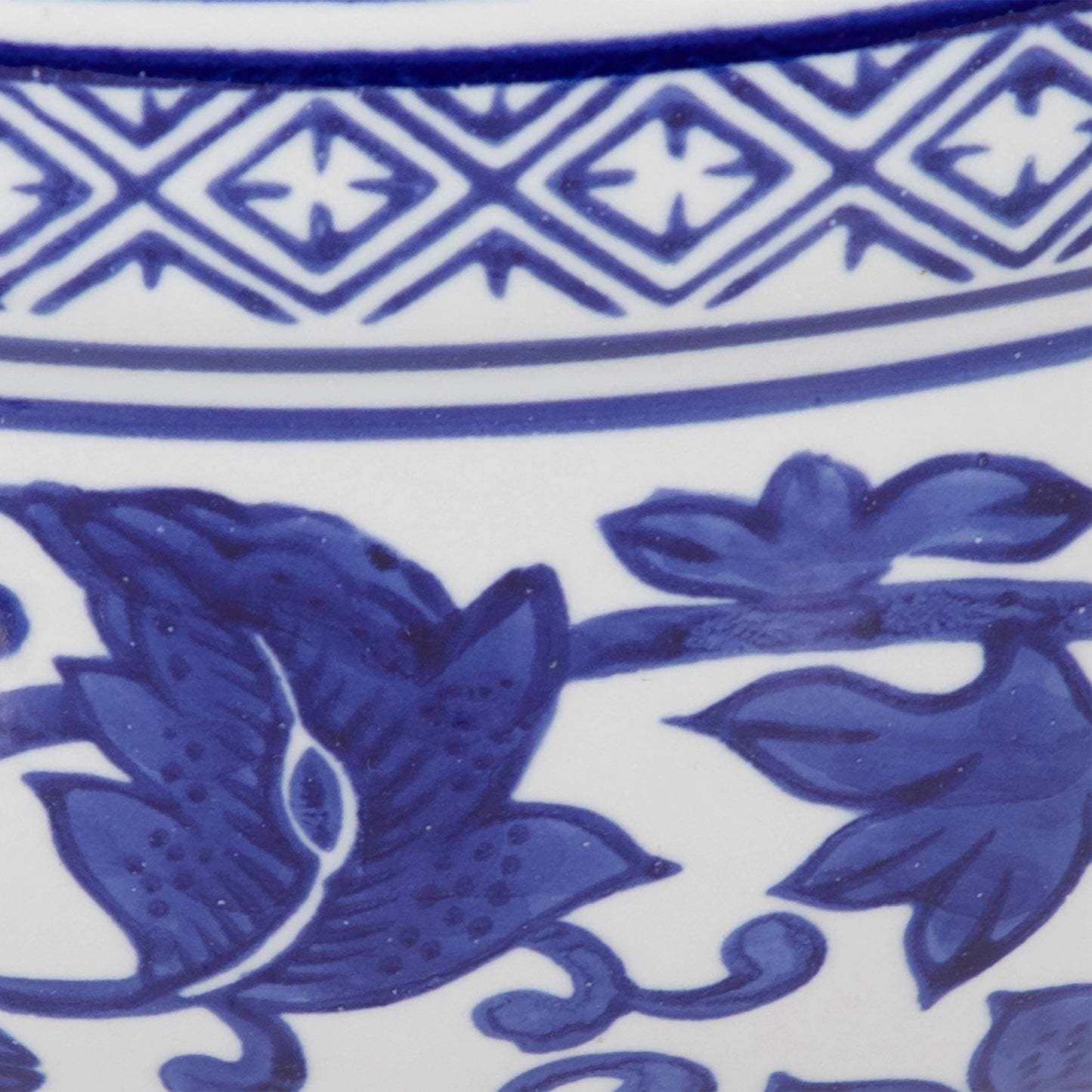 Blue Ceramic Chinoiserie Bowl Planters (2 Sizes)