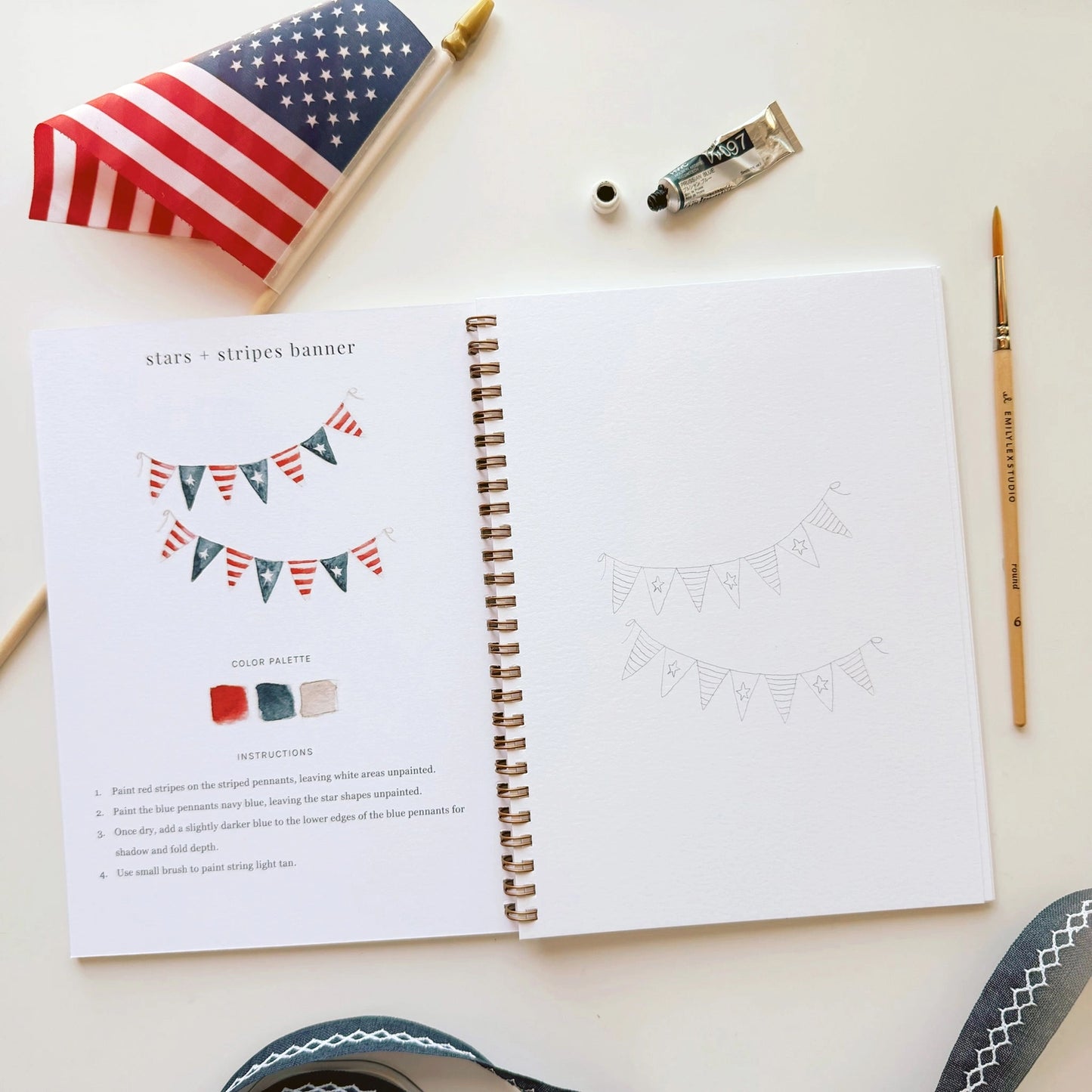 Americana Watercolor Workbook by Emily Lex Studio