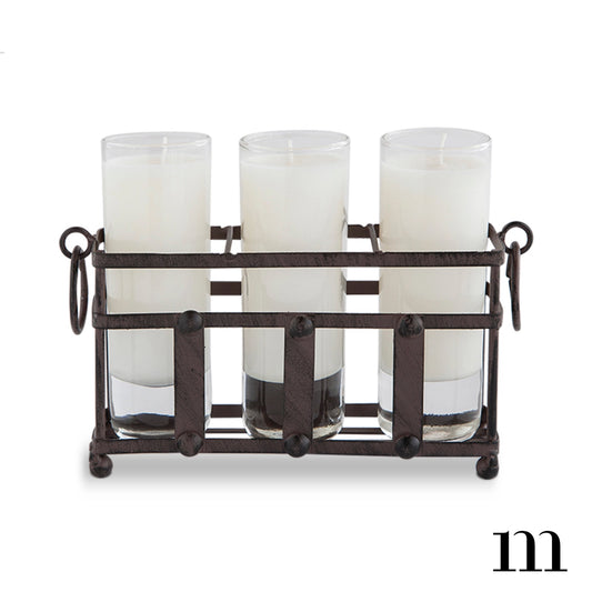 Three Votive Metal Holder