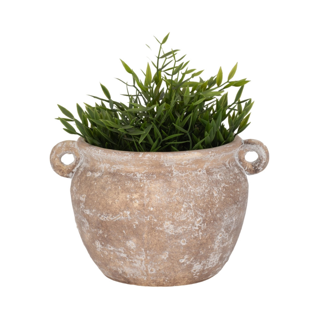 10" Textured Stoneware Garden Planter