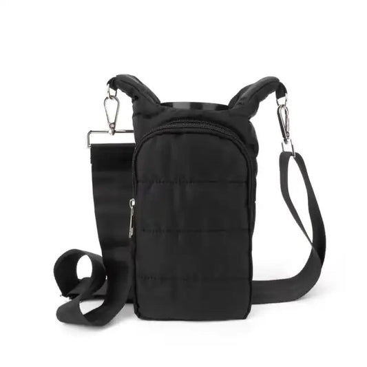 The Capri Tumbler Carrier Crossbody - Solid Black